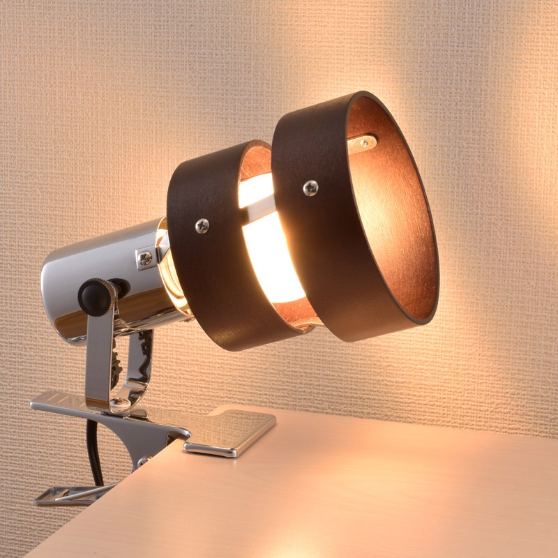 クリップライト ウッドリング ダークブラウン E26【電球別売】|LTC クリップライト ウッドリング ダークブラウン E26【電球別売】|LTC