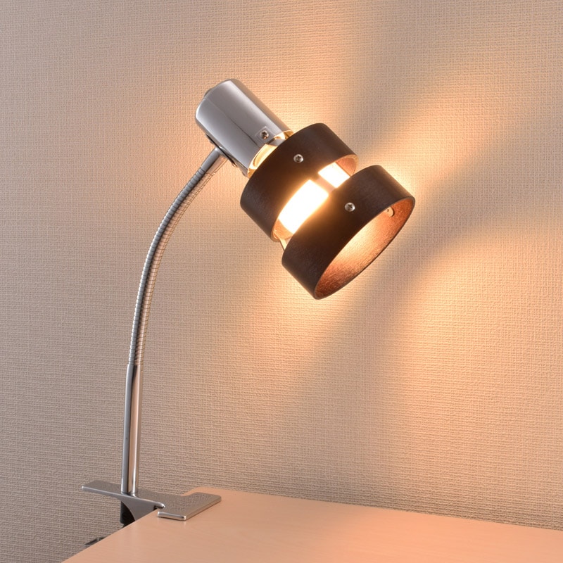 クリップライト ウッドリング ダークブラウン E26【電球別売】｜LTC