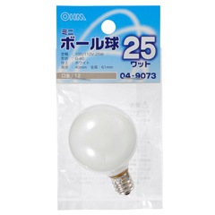 ��Ǯ�� �ߥ˥ܡ���� G40 E12 �ۥ磻�� 25W ��LB-G4225-W 04-9073