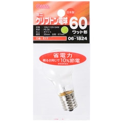 �ߥ˥���ץȥ��ŵ� E17 60W �ۥ磻�ȡ�LB-PS3760KJ-W 06-1824