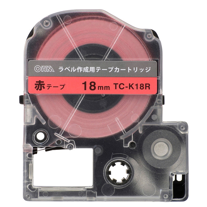 テプラPRO用 互換ラベル テープカートリッジ 18mm 赤テープ 黒