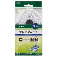 �ƥ�ۥ󥳡��� ɸ�ॿ���� �ۥ磻�� 30m_TEL-C2610W 05-2610