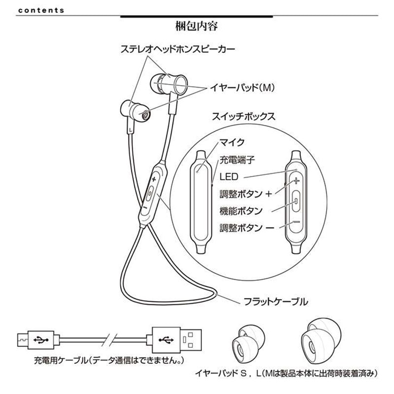 ラスタバナナ Bluetooth4.2 ステレオイヤホンマイク スイッチ付