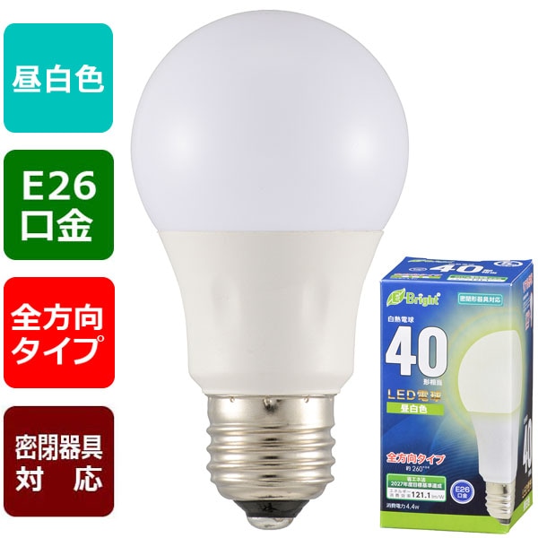 LED電球 E26 40形相当 昼白色｜LDA4N-G AG27 06-4341｜通販ならオーム
