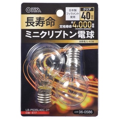 Ĺ��̿�ߥ˥���ץȥ��ŵ� E17 40W�� ���ꥢ 2������LB-PS35L40C-2P 06-0586