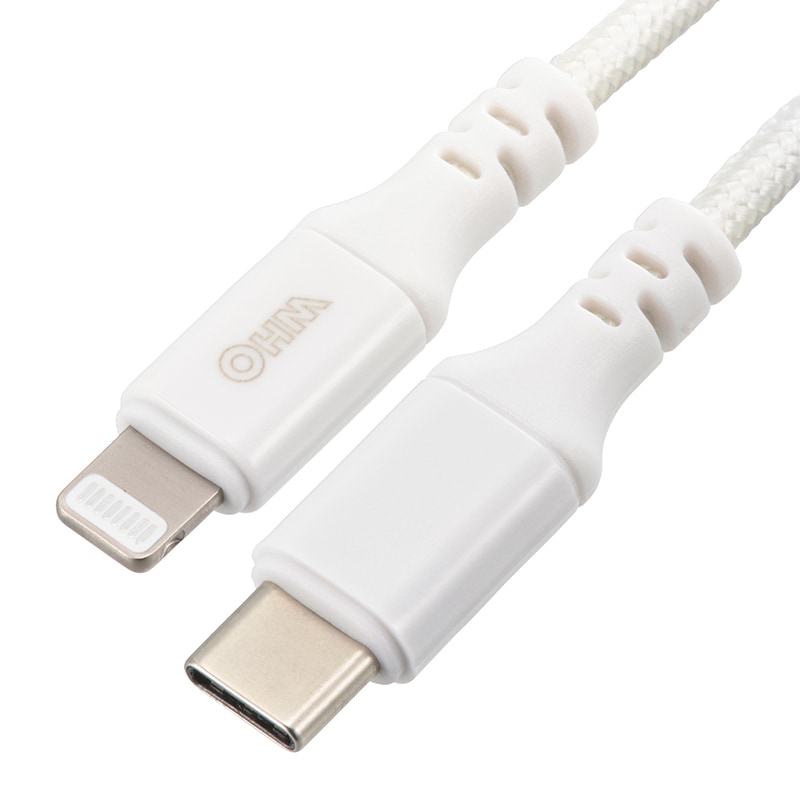 AudioComm 断線に強いライトニングケーブル USB TypeC/Lightning 1.8m