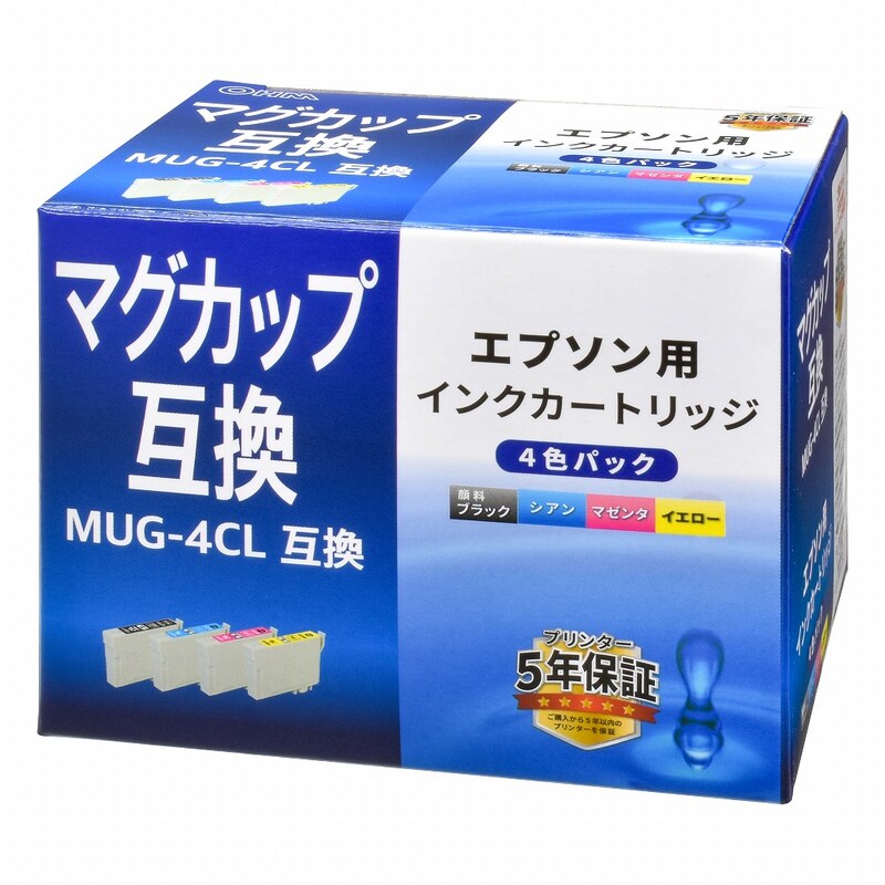 エプソン互換インク マグカップ 4色パック｜INK-EMUG-4CL 01-3950