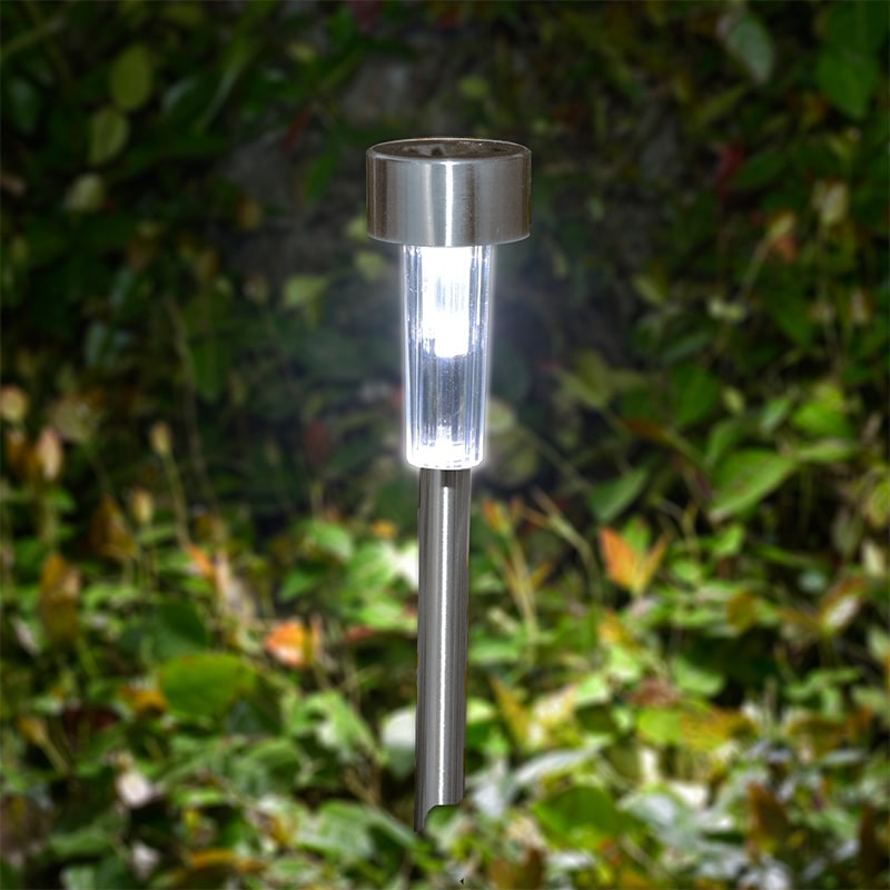 ソーラーガーデンライト スティック型 シルバー｜LT-SL15NA-S 06-4125