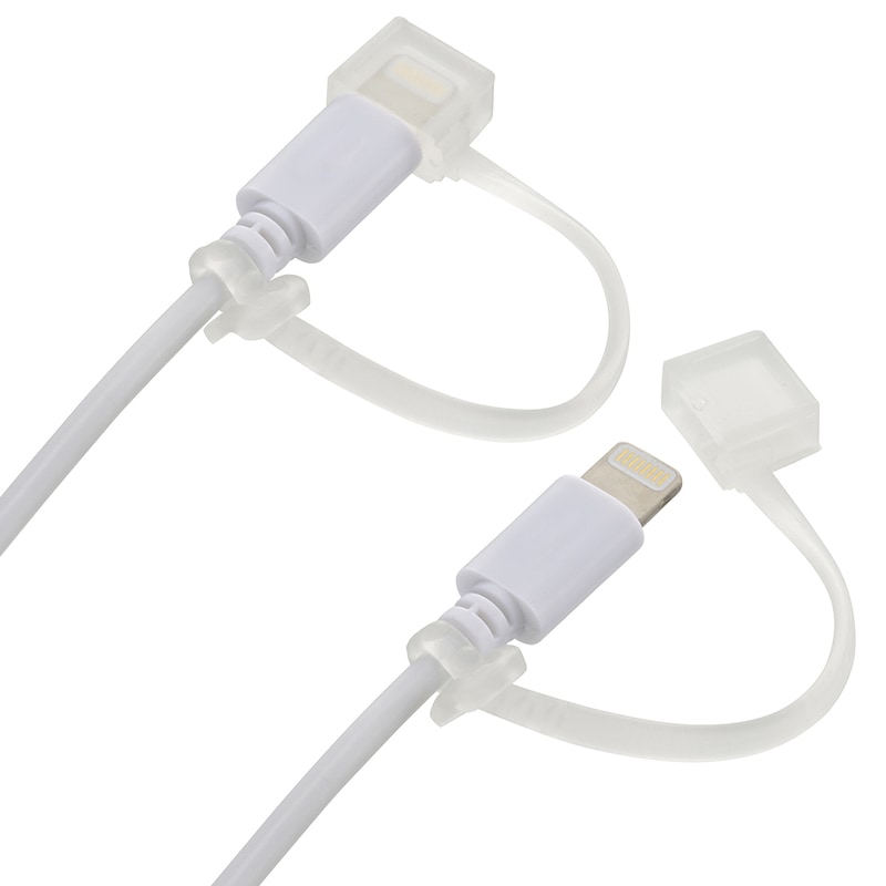 ライトニング＆マイクロUSBプラグカバー ホワイト 2個入｜HS