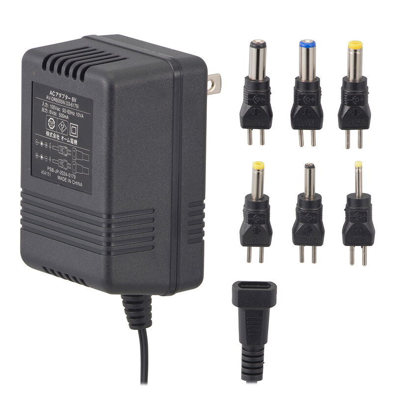AudioComm ACアダプター DC6V対応 変換プラグ6種付き トランス式｜AV