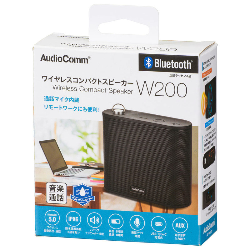 新品】AudioComm ASP-W250N ワイヤレススピーカー 2個セット AudioComm ワイヤレスミニスピーカー ブラック｜ASP-W50N-K 03