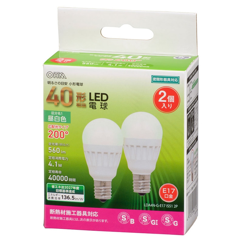 LED電球 装飾用 E26 昼白色｜LDA1N-H 13 06-4687｜通販なら