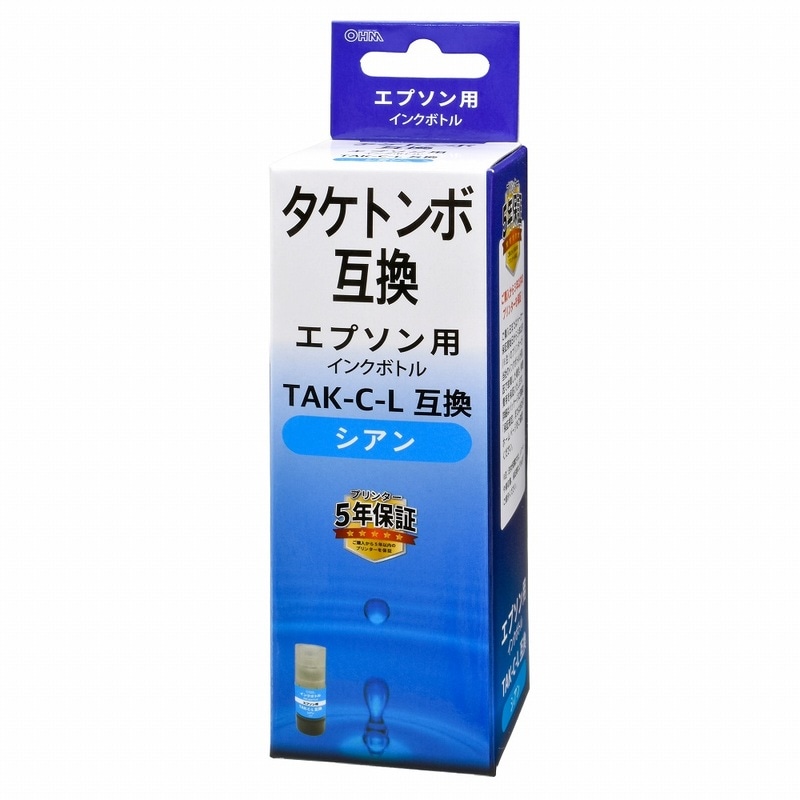 エプソン互換インクボトル タケトンボ 染料シアン｜INK-ETAK-C 01-7761