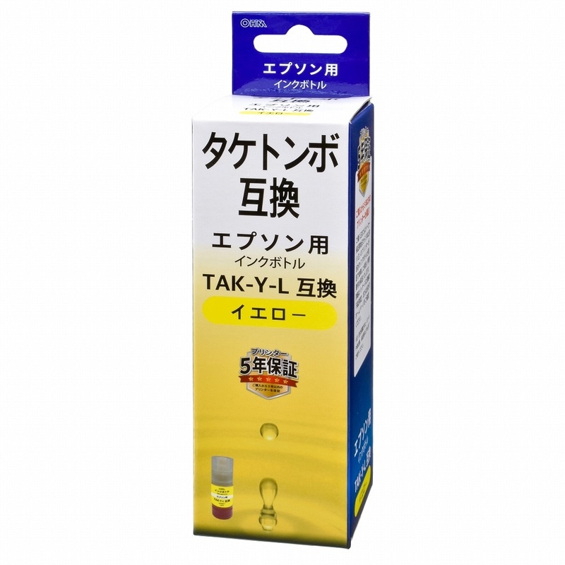 インクボトル　11本セット エプソン互換インクボトル タケトンボ 染料イエロー｜INK-ETAK-Y 01