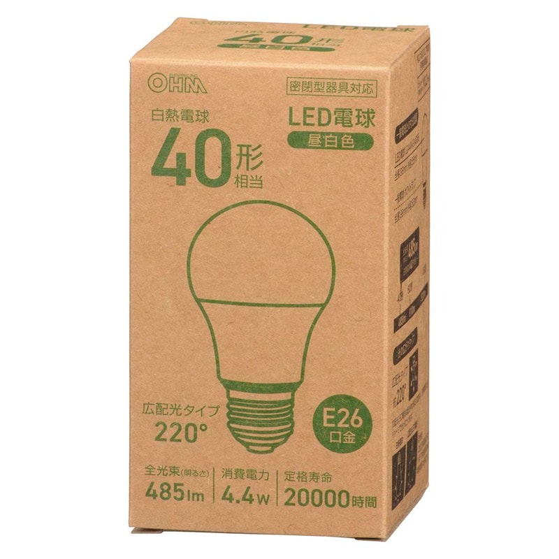 LED電球 E26 40形相当 昼白色｜LDA4N-G AG56 06-3152｜通販ならオーム