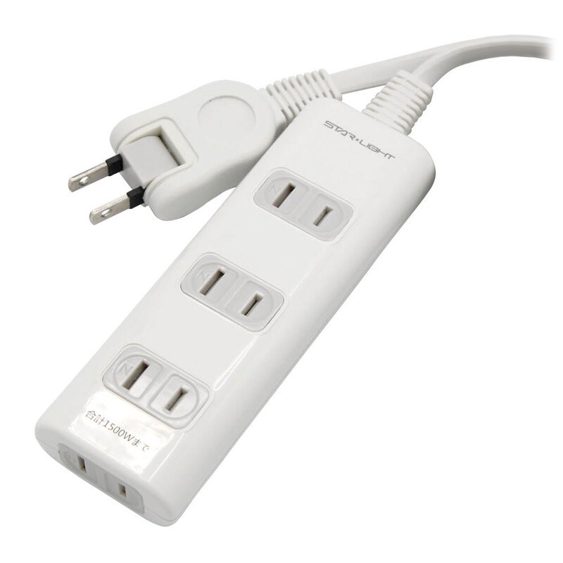 星光商事 テーブルタップ 4個口 1m 日本製｜SK-JP401W 14-0454