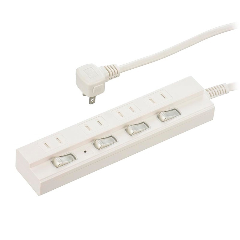 節電タップ 雷ガード 4個口 5m｜HS-TPK45W-22 00-1575｜通販なら
