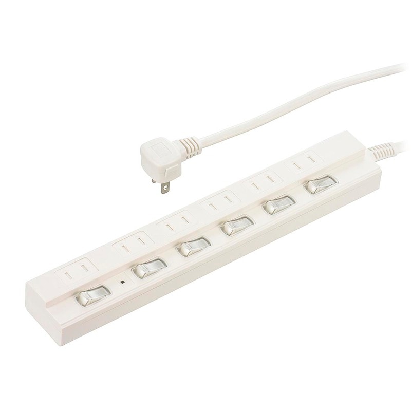 節電タップ 雷ガード 6個口 2m｜HS-TPK62W-22 00-1577｜通販なら