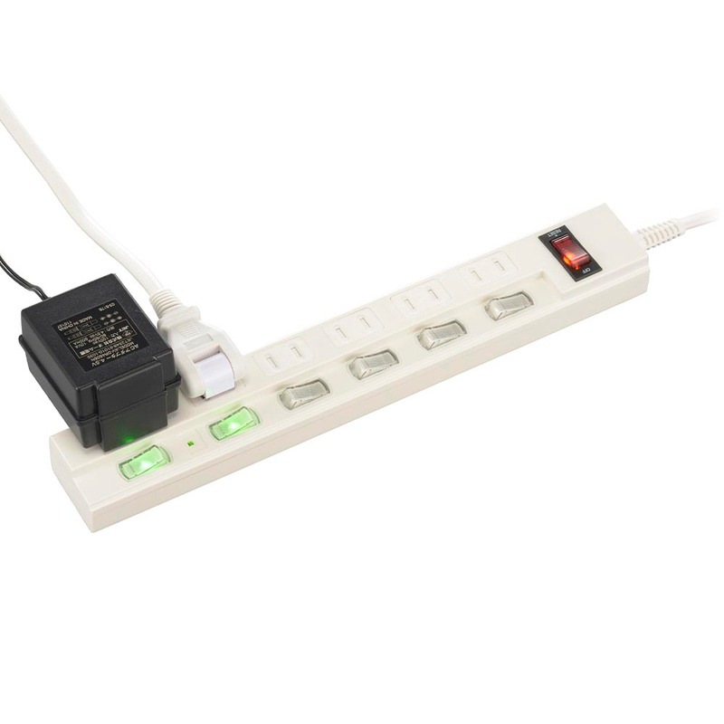 節電タップ 雷ガード/ブレーカー付 6個口 5m｜HS-TPKV65W-22 00-1583