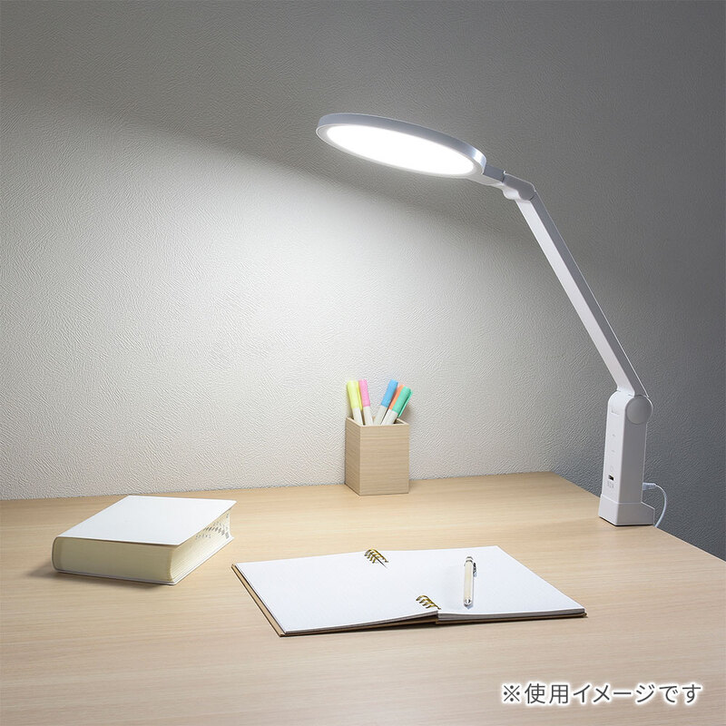 LEDデスクランプ ブルーライトカット クランプ式 ホワイト｜LTC-LS78-W