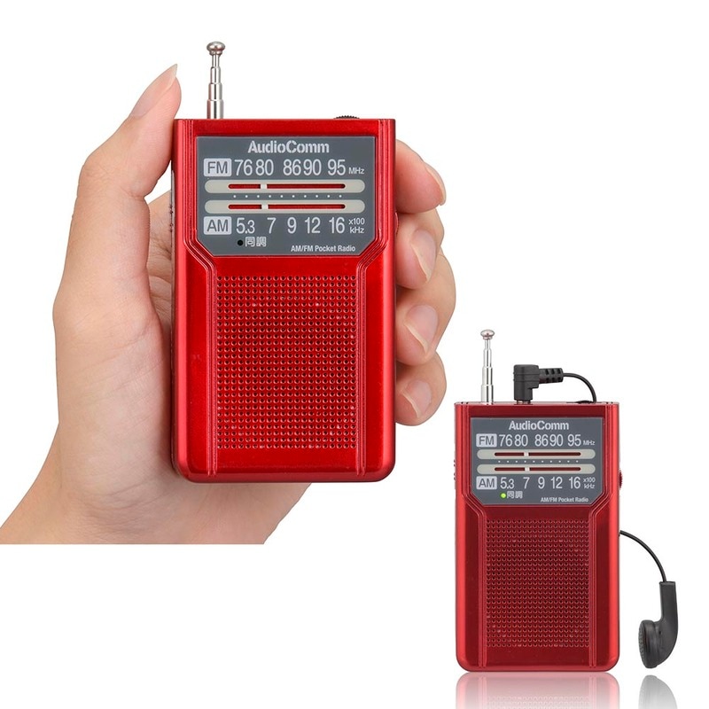 SONY TFM-777 FM/AMラジオ、動作確認済み。電池新品 AM/FMポケットラジオ 電池長持ちタイプ レッド RAD-P136N-R AudioComm