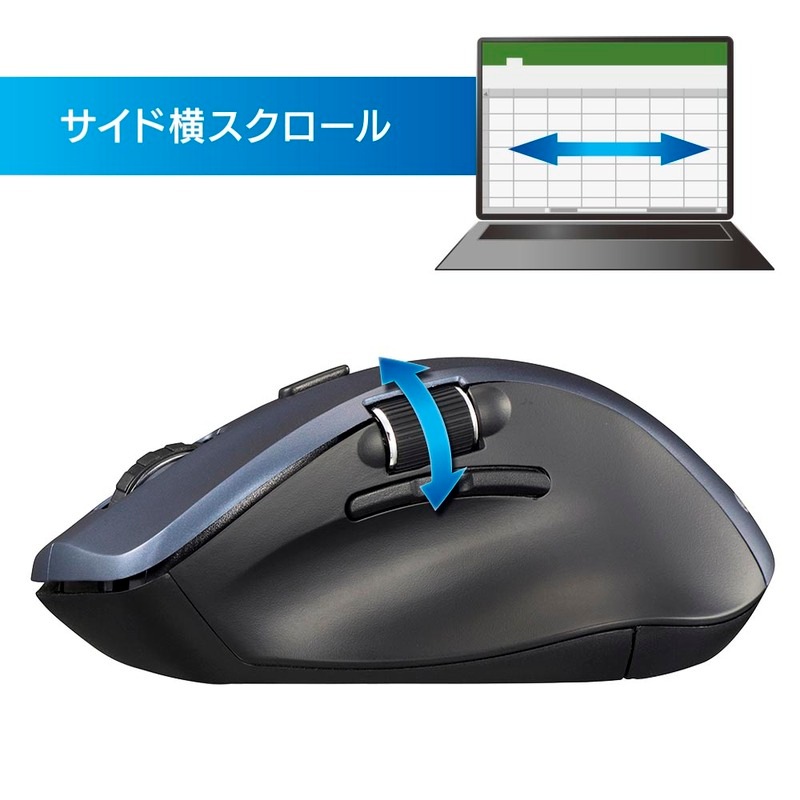 PCGEAR静音ワイヤレスマウス グレーMサイズ｜PC-SMBWM10 H 01