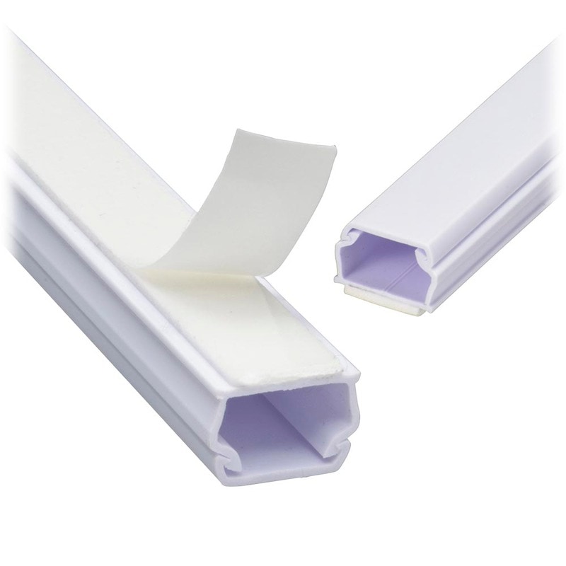 テープ付ABSモール 1号 1.8m ホワイト 10本入｜DZ-AMT12-W 10P 00-7377