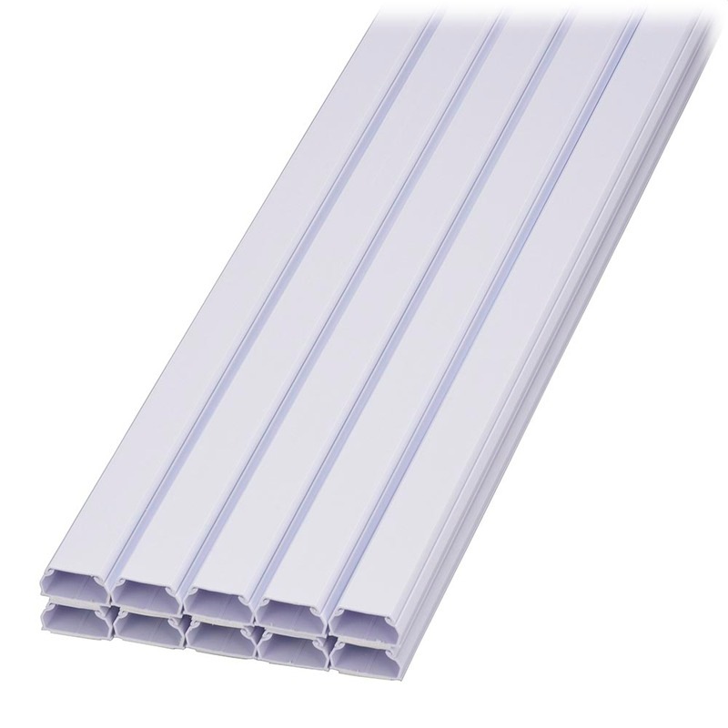 テープ付ABSモール 3号 1.8m ホワイト 10本入｜DZ-AMT32-W 10P 00-7379