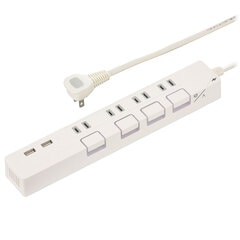 ���ť��å׸��벡���ܥ��󥹥��å��륬����4�ĸ� USB�ݡ����դ� 2m�ۥ磻�ȡ�HS-TPKU42W-22 00-1668