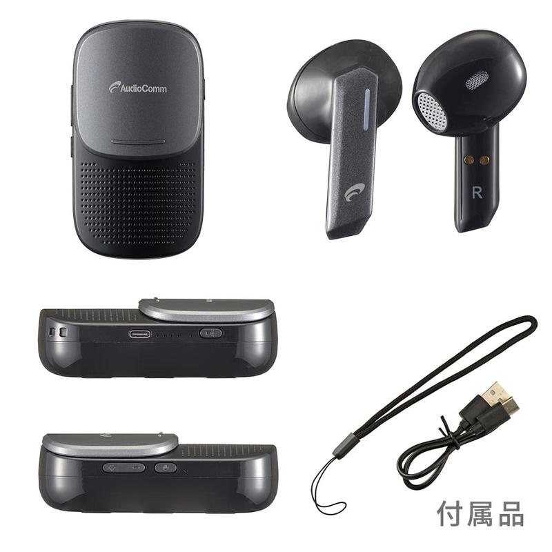 AudioComm 完全ワイヤレスイヤホンPLUS ブラック｜HSP-W530N 03-2258