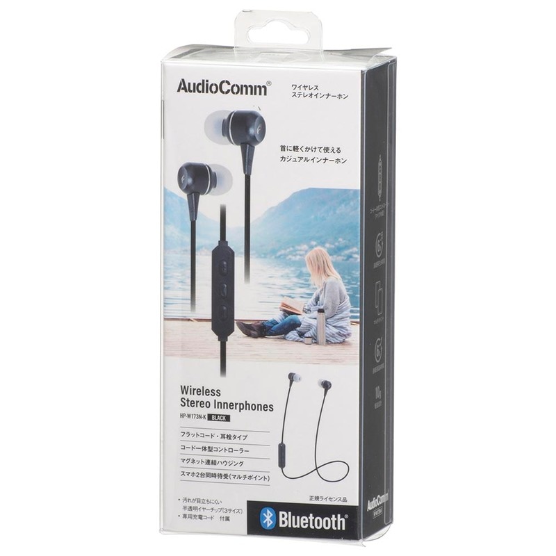 AudioComm ワイヤレスステレオインナーホン ブラック｜HP-W173N-K 03