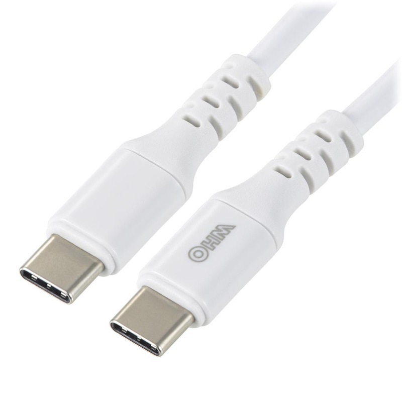 AudioComm PD対応Type-Cケーブル USB-C to USB-C 2m ホワイト｜SMT