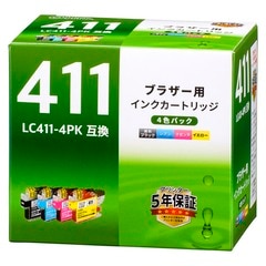�֥饶���ߴ����� LC411 4���ѥå���INK-B411-4P 01-7776