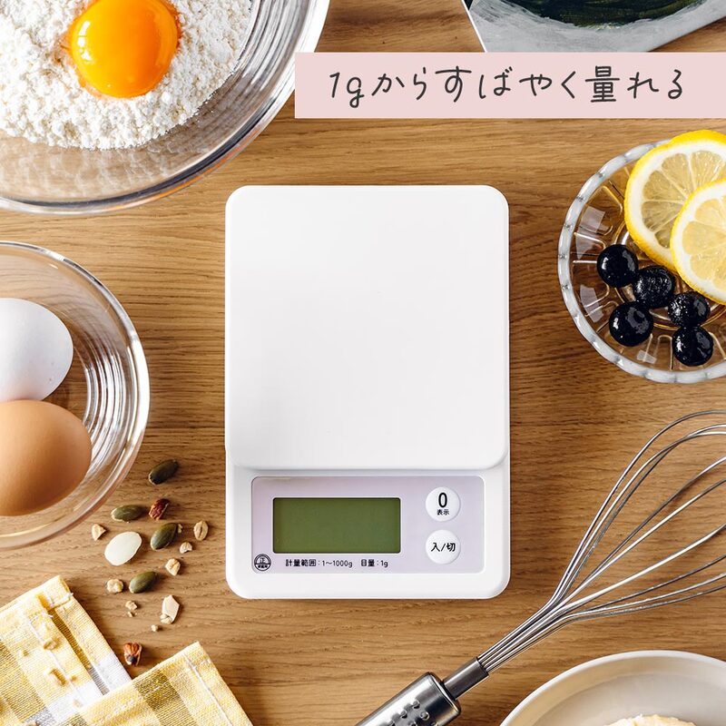 OHM クッキングスケール 1kg クッキングスケール 1kg計 ホワイト｜COK-S101-W 08-1454｜通販