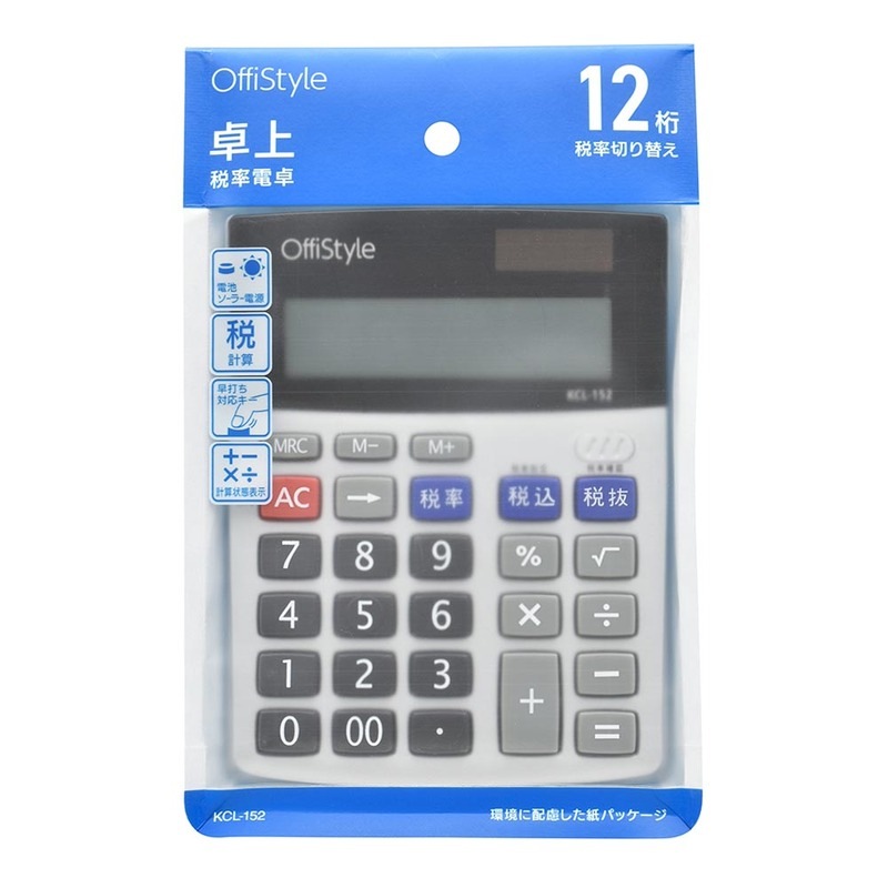 OffiStyle 税率電卓 卓上 12桁｜KCL-152 07-8637｜通販ならオーム電機