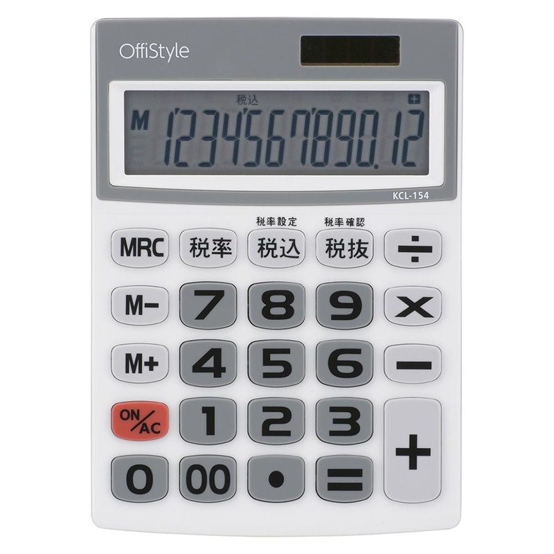 OffiStyle 税率電卓 大画面 12桁｜KCL-154 07-8639｜通販ならオーム