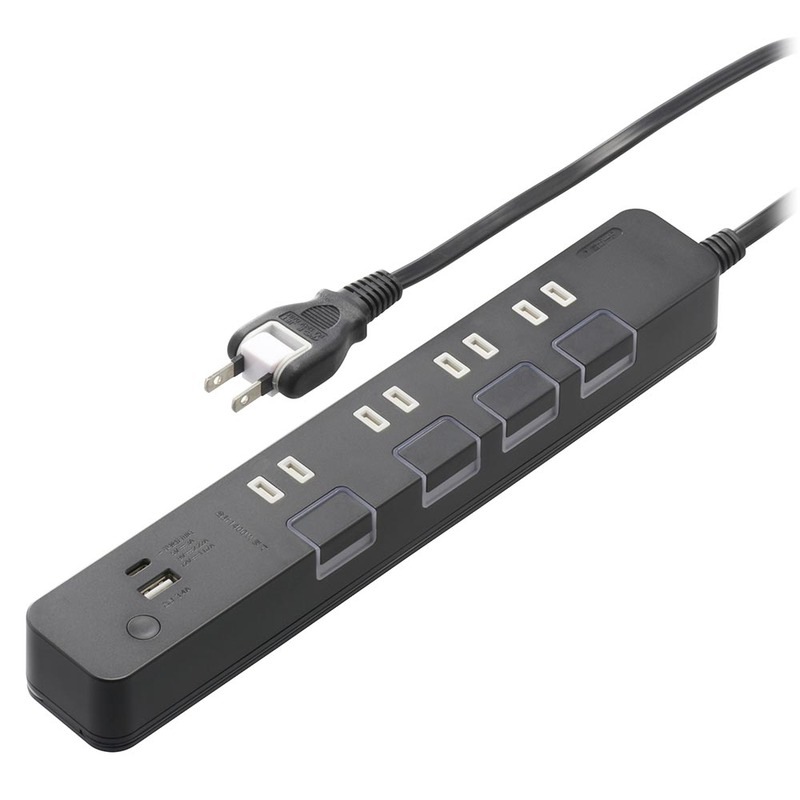 4個口節電タップ USBポート付き 2m｜HS-TPKU42PD-24K 00-1100｜通販