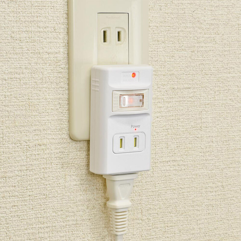 発煙ガードスイッチ付タップ 2個口｜HS-A2PH-W 00-2591｜通販なら