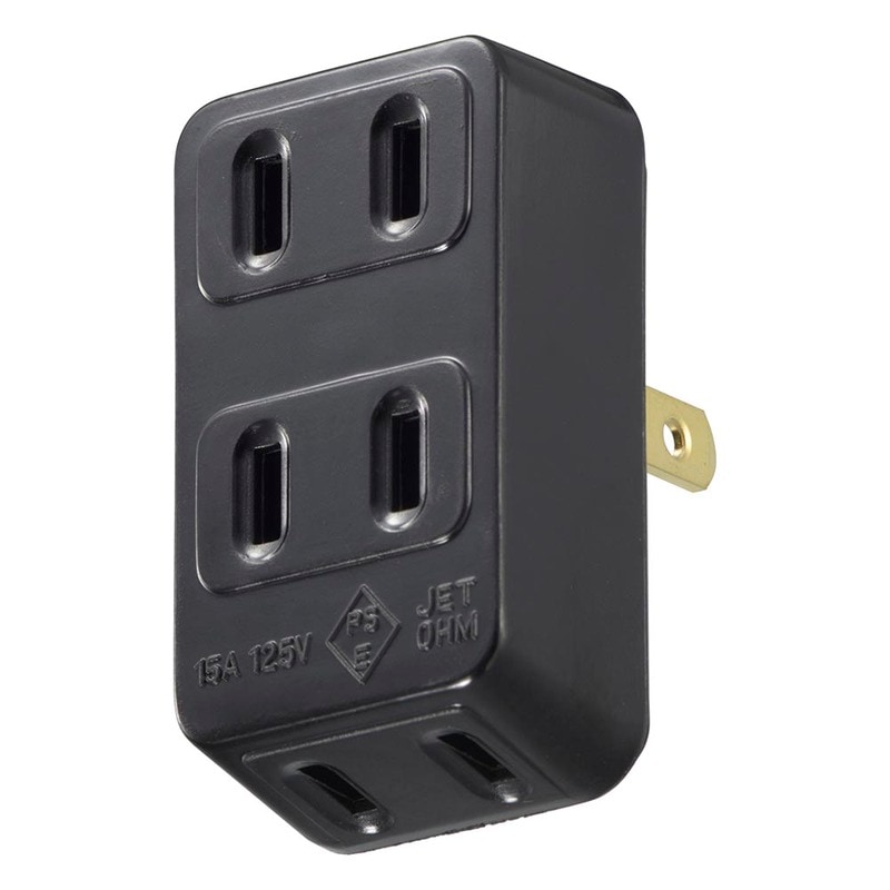 □超高圧アルミ合金仕様 オーディオ用電源タップ 6口 黒 □超高圧