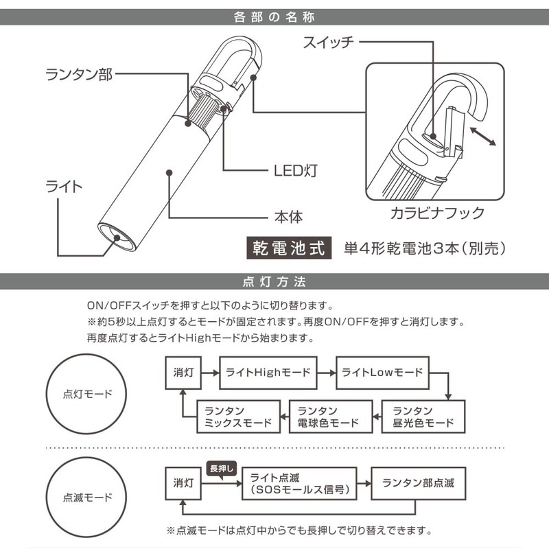 アルミランタンライト｜LN-M30A7 08-0945｜通販ならオーム電機ダイレクト