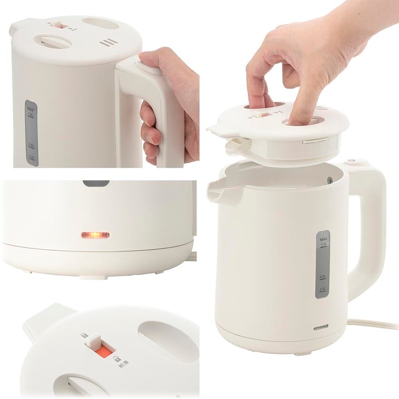 電気ケトル 1.0L｜COK-WS90B-W 08-1428｜通販ならオーム電機ダイレクト