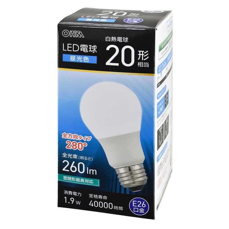 LED電球 E26 20形相当 昼光色｜LDA2D-G AG59 06-5453｜通販なら