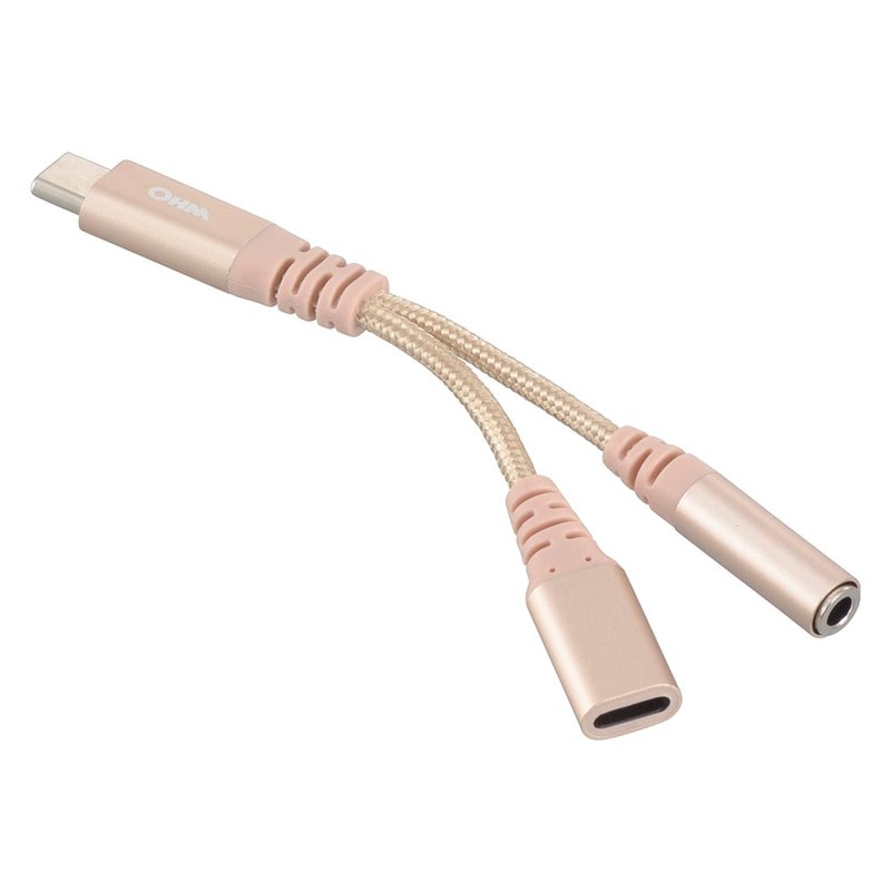 AudioComm 変換アダプター Type-C/φ3.5mm PD対応 高耐久 0.1m｜SMT
