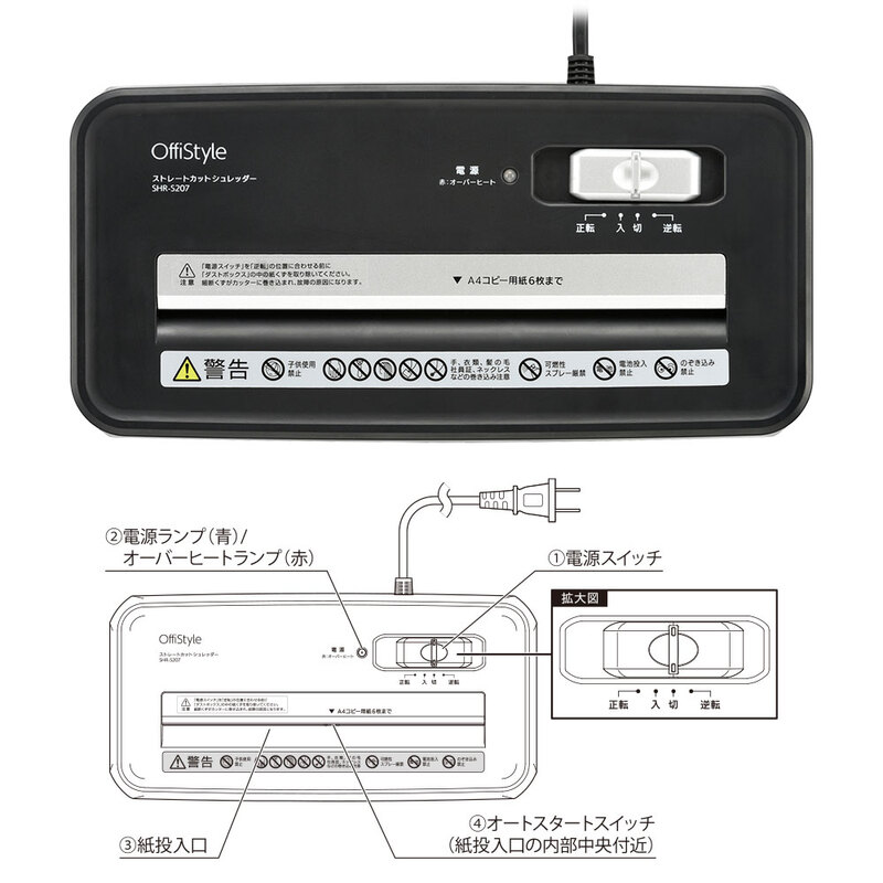 OffiStyle ストレートカットシュレッダー｜SHR-S207 00-6176｜通販なら