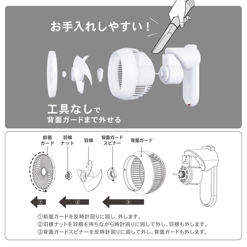 360°サーキュレーター 壁掛・卓上両用式｜FF-SQ850RY 08-3336｜通販