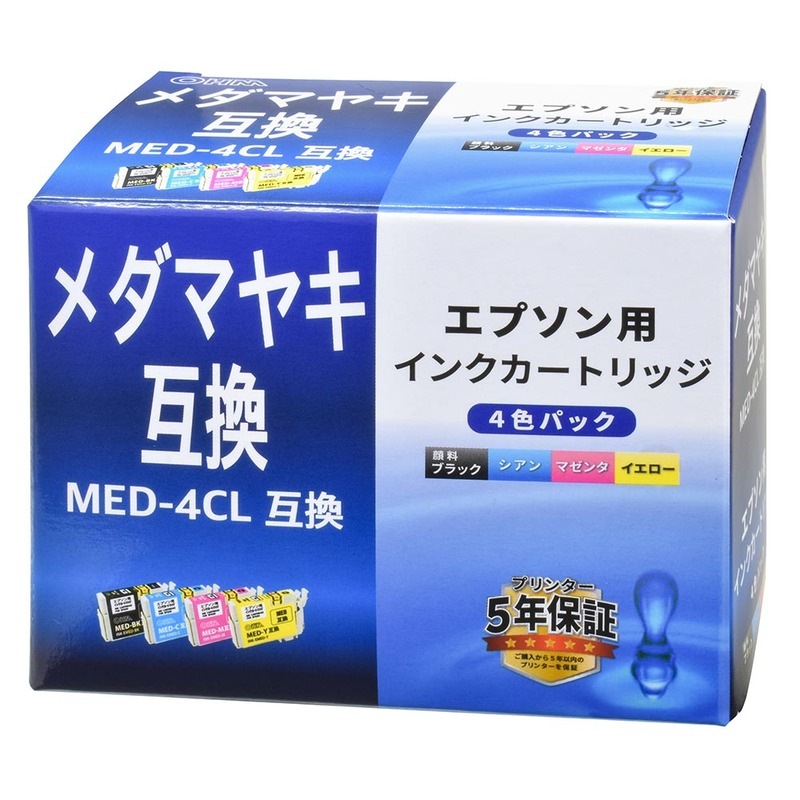 エプソン互換インク メダマヤキ 4色パック｜INK-EMED-4P 01-7805｜通販