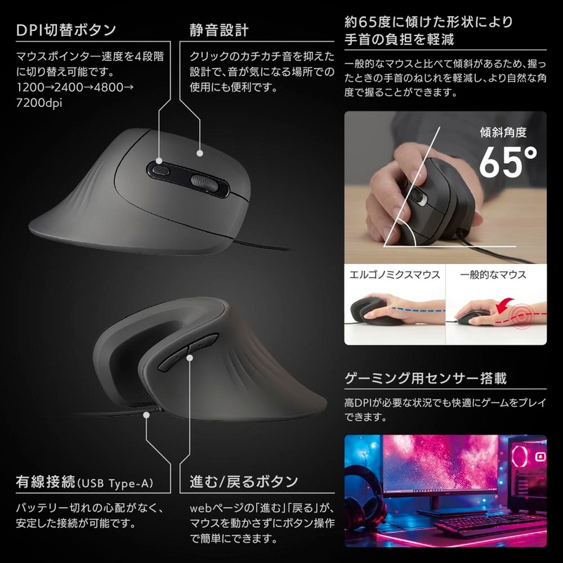【未使用品】SliderMouse Pro Wired エルゴノミクスマウス Amazon | Contour Design SliderMouse Pro 人間工学に基づいた