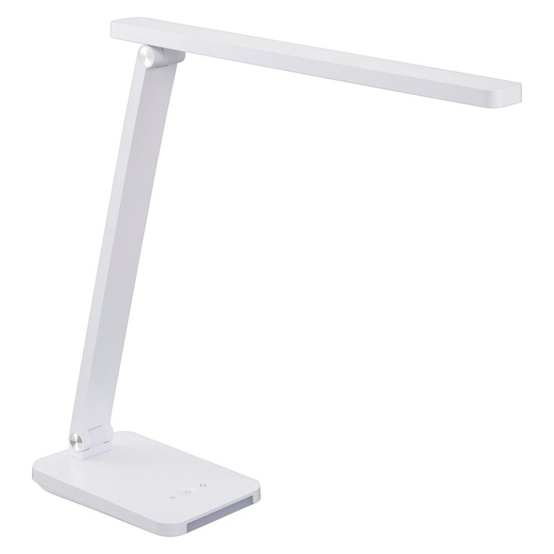 LEDデスクライト 4段階調光 3段階調色 520lm ホワイト｜ODS-LDR618K-W