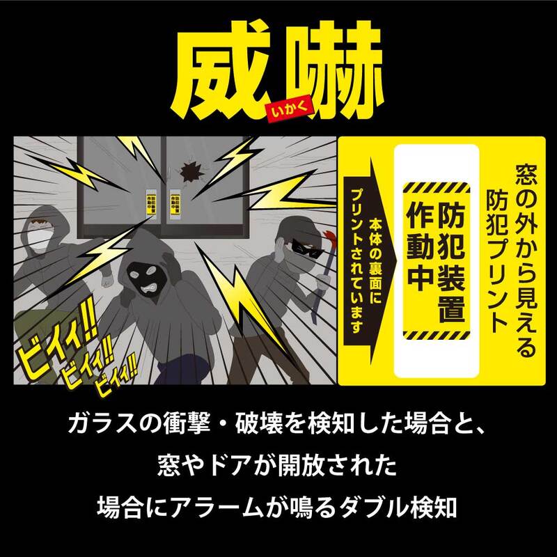 monban 防犯窓アラーム 衝撃と開放W検知型 2個セット 白｜OSE-AWOS2W25