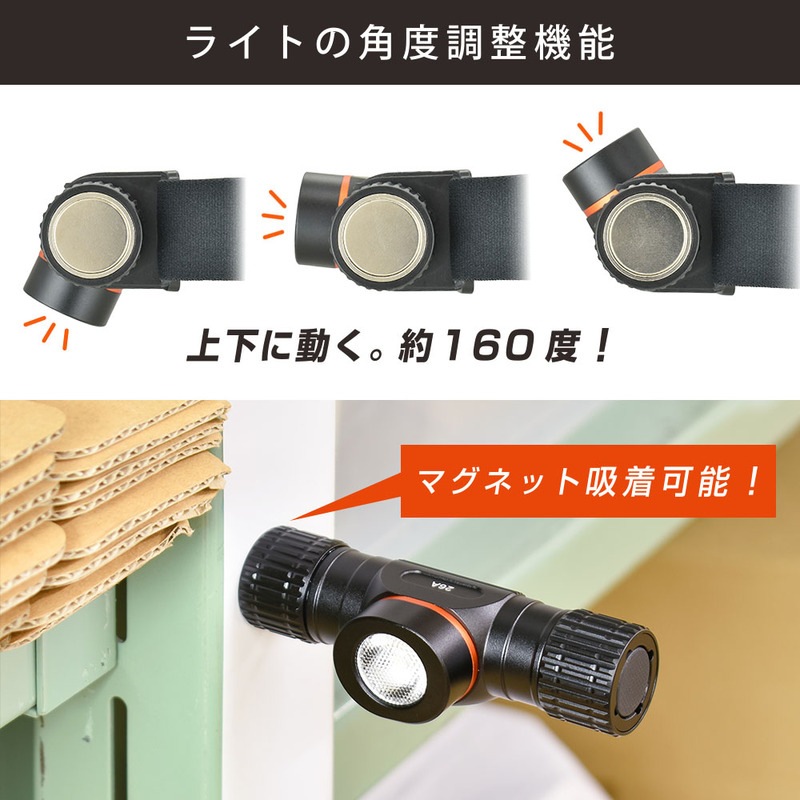 充電式LEDヘッドライト 1300ルーメン｜LC-HUS1300-K 08-1394｜通販なら